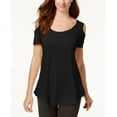thumbnail image 1 of MSRP $35 Jm Collection Petite Cold-Shoulder Top Black Size Petite Medium, 1 of 1