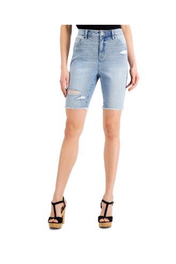 Style & Co Ripped Denim Bermuda Shorts Fly Away 8