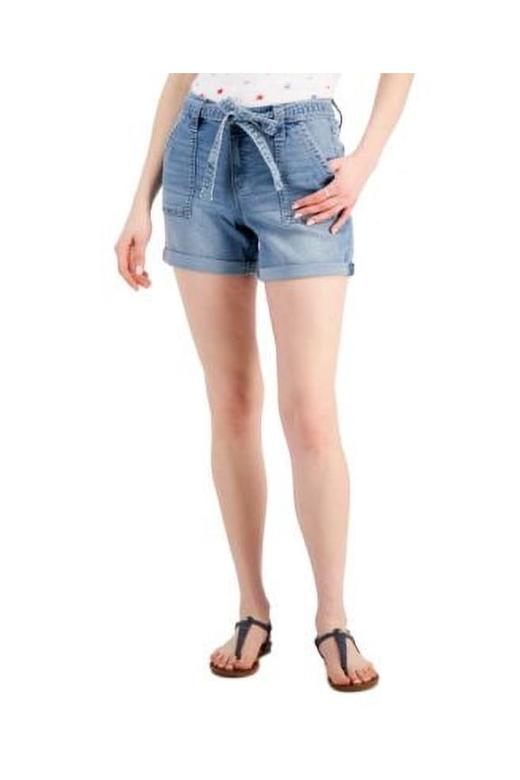 MSRP $35 Style & Co Womens Utility Shorts Blue Size 16