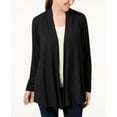 thumbnail image 1 of MSRP $37 Karen Scott Petite Open-Front Knit Cardigan Black Size XL P, 1 of 4