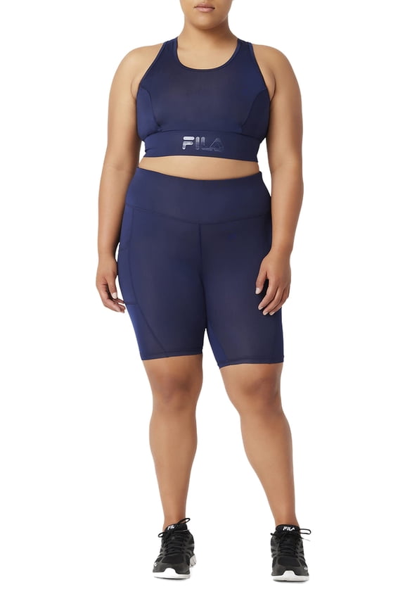 MSRP $38 Fila Womens Plus Size Curve Hour Glass Bike Short Navy Size 1X