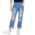 thumbnail image 1 of MSRP $39 Gogo Jeans Juniors' Ripped Denim Joggers Blue Size 11, 1 of 1