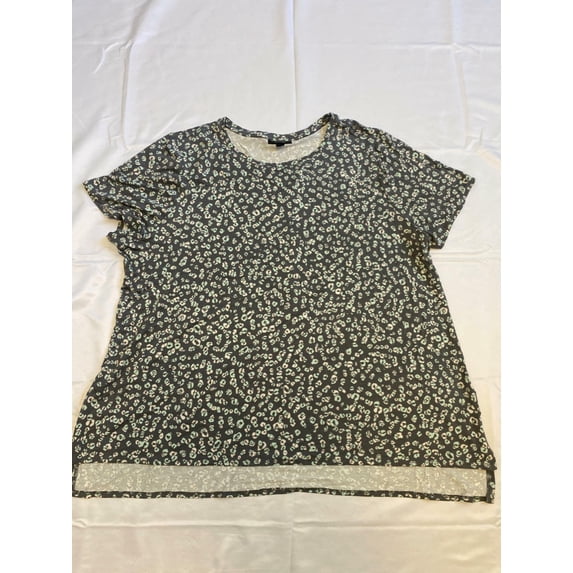 MSRP $40 Alfani Plus Size Printed Short-Sleeve Top Gray Size 3X