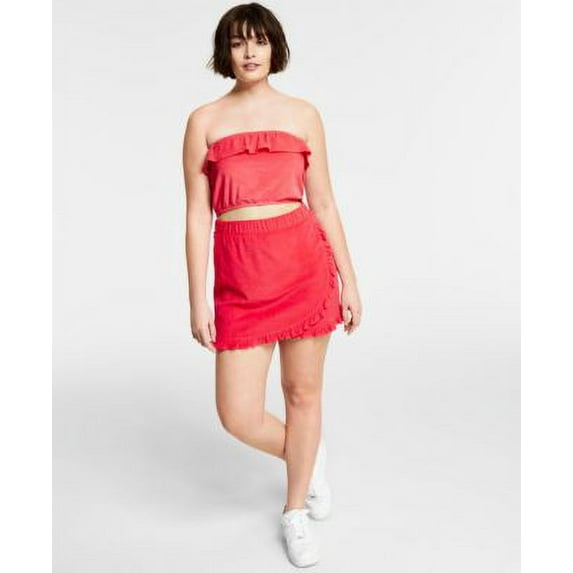 Bar III Womens Terry Cloth Skirt Watermelon Punch XL