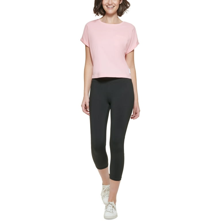 MSRP $40 Calvin Klein Performance Bungee-Hem Pocket Cotton T-Shirt Pink  Size XL 