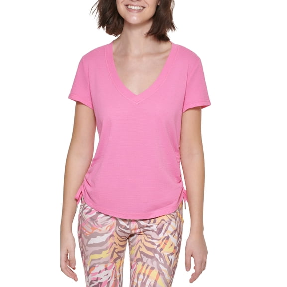 Calvin Klein Performance Womens Ruched Top Candy XL