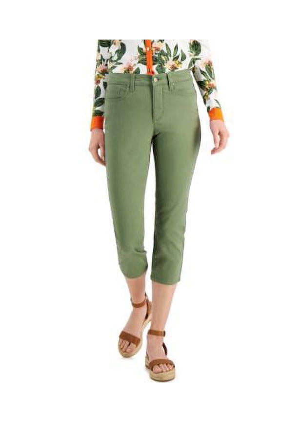 Petite Tummy Control Bristol Capri Jeans Cool Olive 4P
