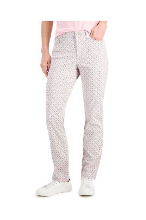 MSRP $40 Charter Club Women Lexington Geo-Print Straight-Leg Jeans Size 4