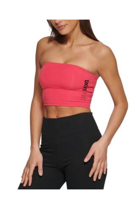 MSRP $40 Dkny Sport Womens Exploded Outline Logo Tube Top Pink Size XS