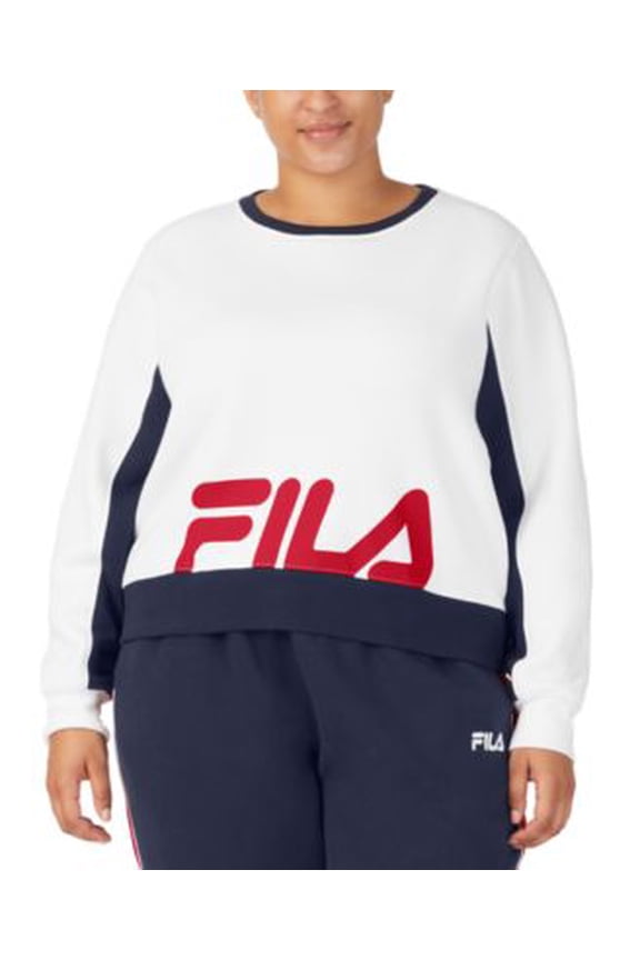 MSRP $40 Fila Plus Size Calm Graphic Colorblocked Sweatshirt Size 3X