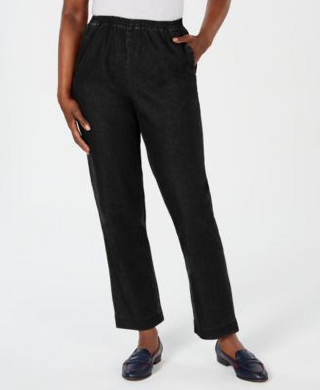 MSRP $40 Karen Scott Petite Pull-On Straight-Leg Jeans Black Size ...