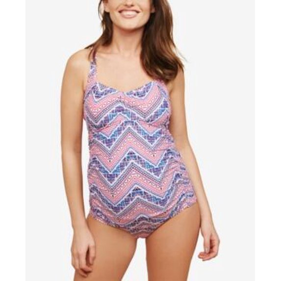 MSRP $40 Motherhood Maternity Printed Tankini Swimsuit Size S