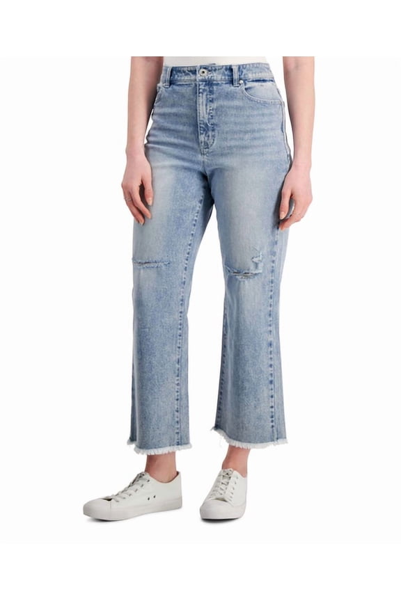 Style & Co Wide Leg Cropped Jeans Flyaway Wash 18