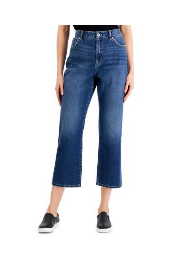 MSRP $40 Style & Co Women Slouchy High-Rise Cropped Jeans Blue Size 10