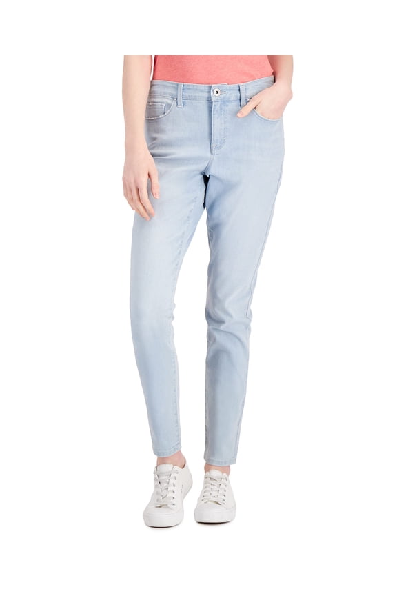 MSRP $40 Style & Co Womens Petite Mid-Rise Curvy Skinny Jeans Blue Size 16 P