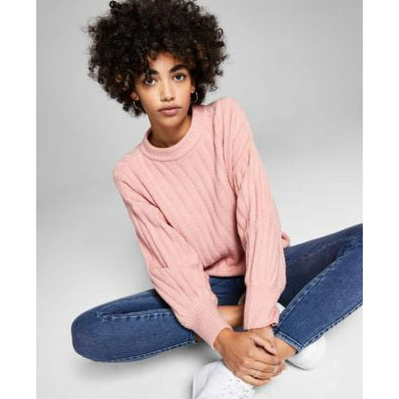 MSRP $44 And Now This Wide-Rib Drop-Shoulder Sweater Pink Size Large