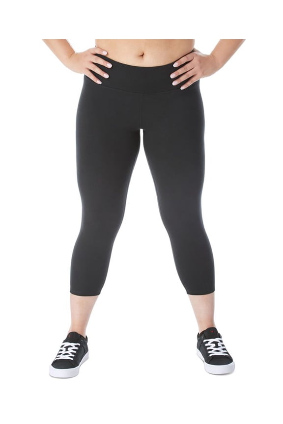 MSRP $45 Champion Womens Plus Size Soft-Touch Cropped Leggings Black Size 3X