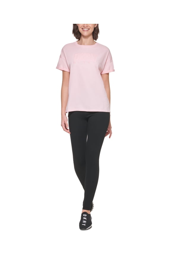 MSRP $45 Dkny Sport Women's Cotton Logo T-Shirt Pink Size Small