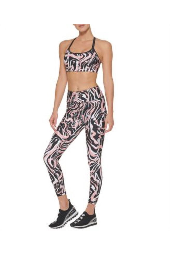 MSRP $45 Dkny Sport Womens Marble-Print Sports Bra ONLY Pink Size XL