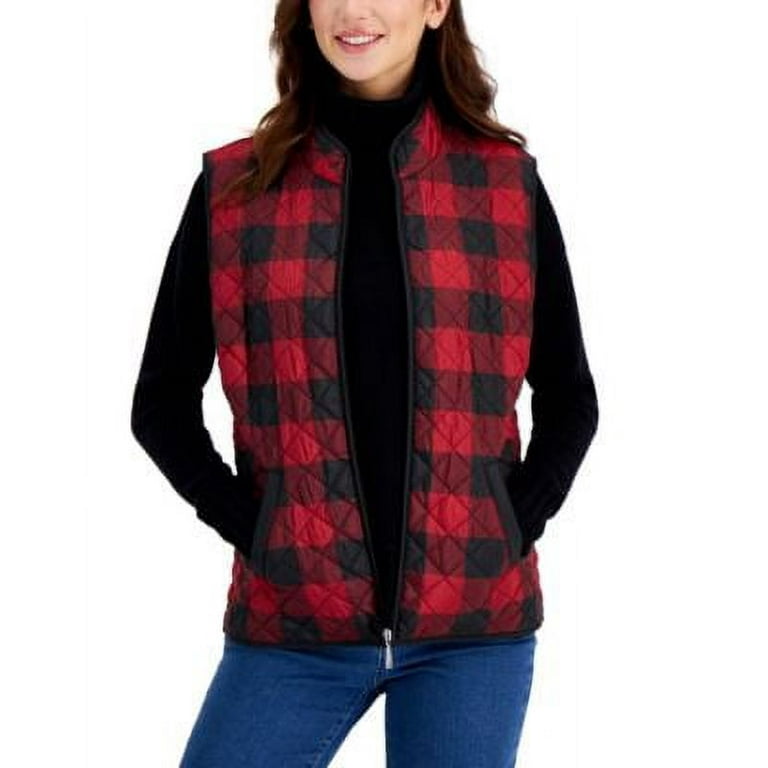 Buffalo check puffer clearance vest