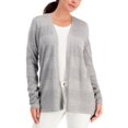 thumbnail image 1 of MSRP $47 Karen Scott Pointelle-Stripe Open-Front Cardigan Estate Blue Size XS, 1 of 2
