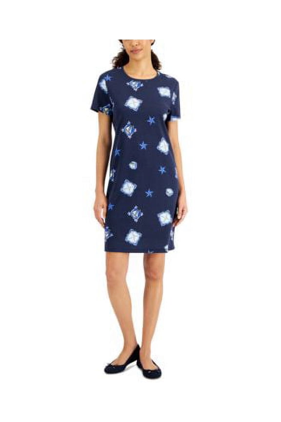 Womens Nautical Treasures Printed Dress Intrepid Blue L