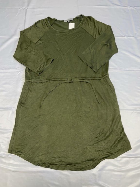 Petite French Terry Shirt Tail Dress Olive Night PL