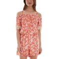 thumbnail image 1 of MSRP $49 Bcx Juniors' Floral-Print Off-The-Shoulder Romper Size XL, 1 of 1
