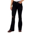 thumbnail image 1 of MSRP $49 Indigo Rein Juniors Distressed High-Rise Flare Jeans Black Size 1, 1 of 1