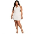 thumbnail image 1 of Bar III Trendy Plus Size Terry Halter Mini Dress Naturally Nude 2X, 1 of 4