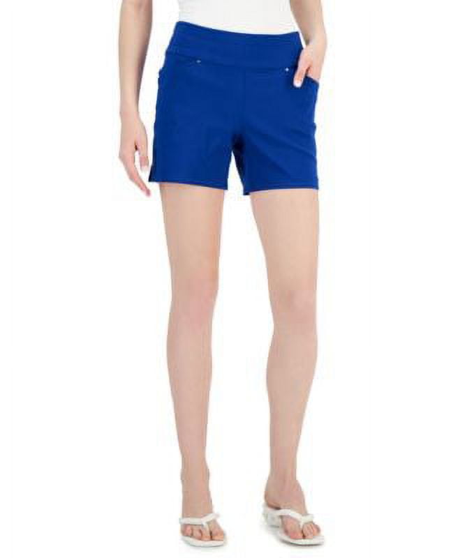 MSRP 50 Inc International Concepts Womens Mid Rise Pull On Shorts Blue Size 6