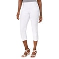 thumbnail image 1 of JM Collection Petite Rivet Detail Tummy Control Capri Pants Bright White PM, 1 of 4