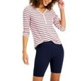 thumbnail image 1 of Style & Co Plus Size Striped Henley Top Pinstripe White 2X, 1 of 2
