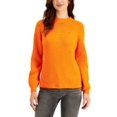 thumbnail image 1 of MSRP $50 Style & Co Pointelle-Knit Poet-Sleeve Sweater Orange Size Medium, 1 of 1