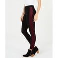 thumbnail image 1 of MSRP $50 Style & Co Velour-Stripe Pull-On Leggings Black Size Small, 1 of 1
