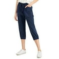 thumbnail image 1 of MSRP $50 Style & Co Women Cotton Mid-Rise Pull-On Capri Pants Navy Size Large, 1 of 2