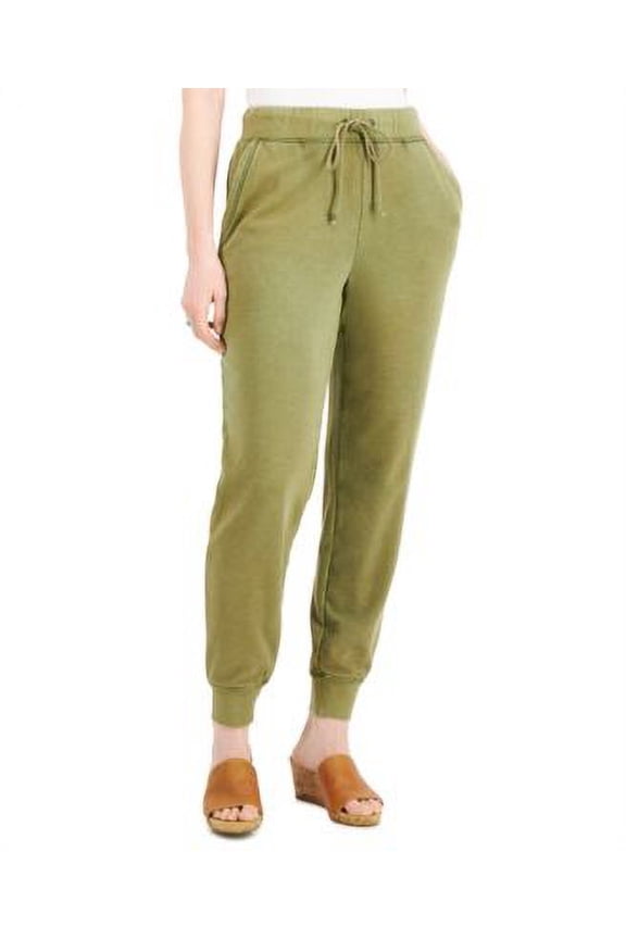MSRP $50 Style & Co Women Petite Classic Jogger Pants Green Size PSmall