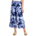 thumbnail image 1 of Style & Co Womens Printed Wide Leg Pants Garden Dye Blue 2XL, 1 of 2