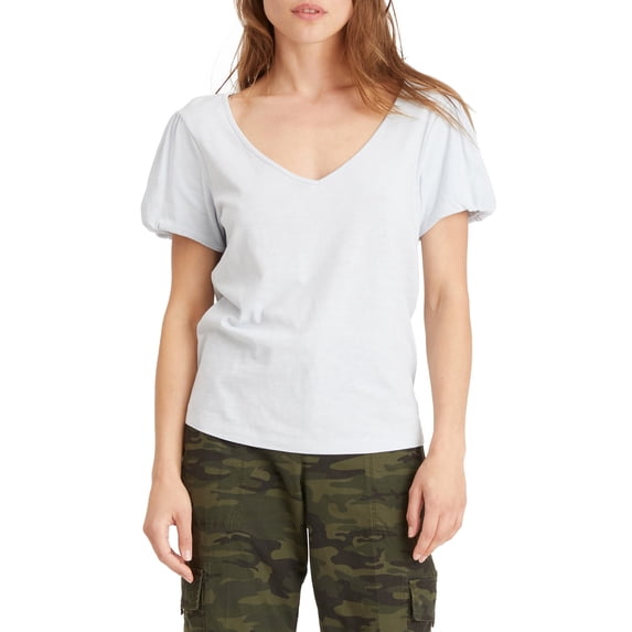 MSRP $54 Women's Sanctuary Bubble Sleeve T-Shirt Blue Size Large
