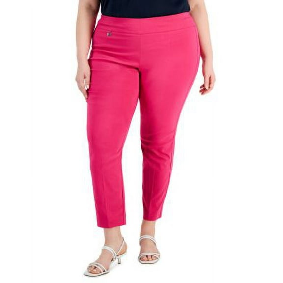 MSRP $55 Alfani Plus Size Tummy-Control Pull-On Skinny Pants Blue Size 20W