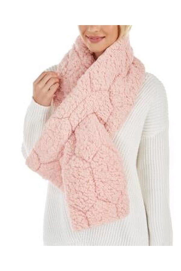 MSRP $55 Inc Quilted Teddy Faux-Fur Puffer Muffler Scarf Size One Size