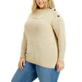 thumbnail image 1 of MSRP $57 Style & Co. Women Plus Size Envelope-Neck Tunic Sweater Beige Size 3X, 1 of 1