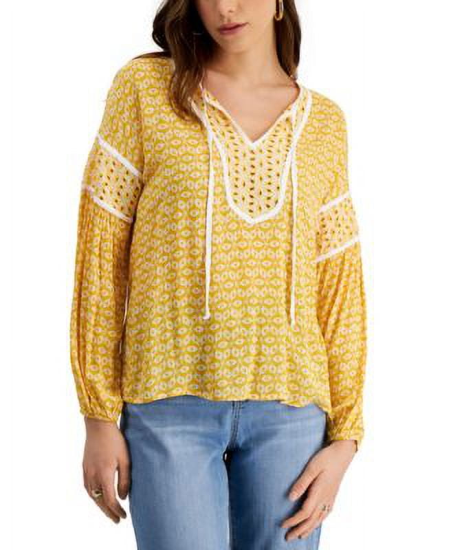 yellow peasant top