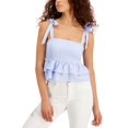 thumbnail image 1 of MSRP $59 Lost + Wander Sivan Ruffled Peplum Top Blue Size Medium, 1 of 1