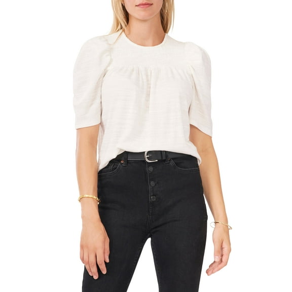 MSRP $59 Vince Camuto Womens Puff Shoulder Mocked Blouse Size XXS