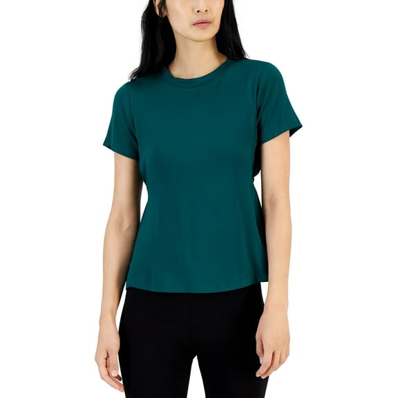 MSRP $60 Alfani Womens Printed T-Shirt Dark Green Size Large