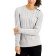 thumbnail image 1 of MSRP $60 Charter Club Button-Shoulder Cable-Knit Sweater Gray Size 2XL, 1 of 1
