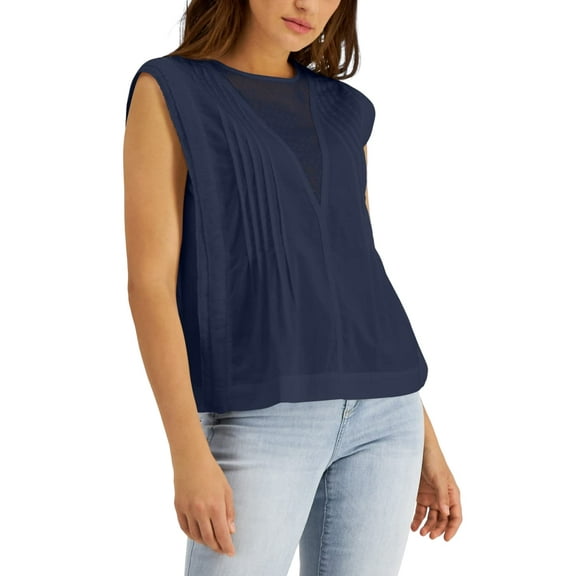 MSRP $60 INC International Concepts Women Sleeveless Mesh Blouse  Size Small