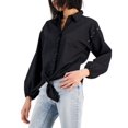 thumbnail image 1 of MSRP $60 Inc International Concepts Ruffled Tie-Front Blouse Black Size Small, 1 of 1