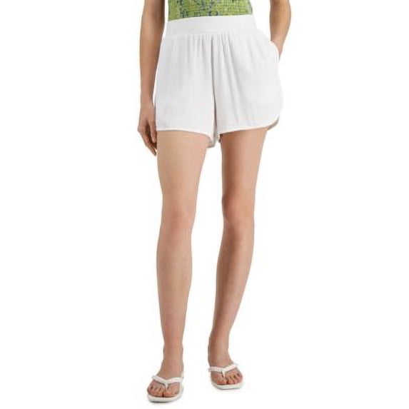 MSRP $60 Inc International Concepts Women Pull-On Gauze Shorts White Size Large